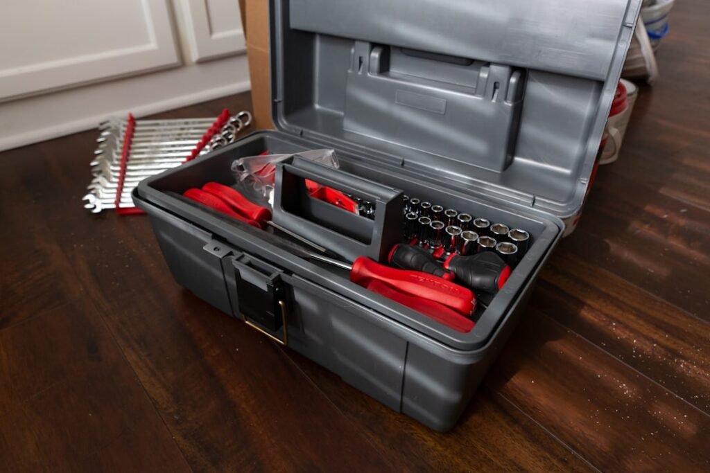 Black and red toolbox
